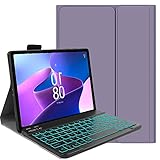 FKQLH Hülle mit Tastatur für Xiaomi Redmi Pad 2 Pro 12,1 Zoll, (QWERTY Layout) 7 Backlightfarben Tastatur für Abnehmbare kabellose, Lila