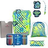DerDieDas Schulranzen Set 5-TLG. ErgoFlex Easy NEON Monster