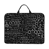 MDATT Abstrakte wissenschaftliche Chemie Laptoptasche, 35,6 cm (14 Zoll), für Damen und Herren, Kuriertasche mit Handschlaufe, Notebook-Schutz, Schwarz , Einheitsgröße