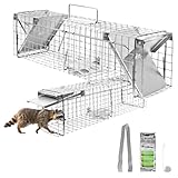 Tierfalle Lebendfalle für Ratten Marder Lebend Garten Marderfalle Rattenfalle Kaninchen 65 cm Falle Lebendfallen 2 Eingänge Hasen Umsiedlung Petigi