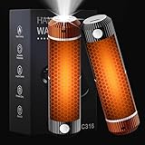 Handwärmer Elektrischer mit Taschenlampe, 2er 5000mAh, magnetischer Taschenwärmer, fünf Temperatureinstellungen, tragbarer Handwärmer für Frauen, Wintergeschenk für Wintersport Indoor Outdoor