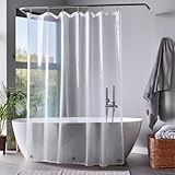 ZENO Transparenter Duschvorhang 180x180 cm - Hochwertiger PEVA Durchsichtig Klar + Rostfreie Ösen + 3 Magnete, Wasserdicht & Leicht - Klar