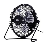 ANAIUCY Handventilator, USB-Ventilator, Handventilator, Metall-Mini-Desktop-Ventilator/kleiner Ventilator/elektrischer Ventilator/Studentenwohnheim-Ventilator, Weiß (Farbe: Schwarz)