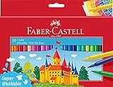 FABER-CASTELL 554204 - Filzstifte Set Castle, 50er Kartonetui, auswaschbare Filzstifte