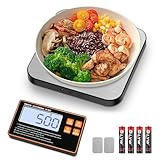 Küchenwaage Digital, Geteilt Küchenwaage Edelstahl, Hochpräzise 1g-15kg, 7 Maßeinheiten, Mit Separatem Lcd-Display, Zählfunktion und Tara Funktion, Liquid Measurement, Batterien Inklusive