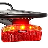 toptrek Fahrrad Rücklicht Dynamo und E-Bike, StVZO Zugelassen Rücklicht Fahrrad Gepäckträger mit Reflektor, LED Rücklicht Fahrrad Dynamo mit 8cm Lochabstand, IPX4 Wasserdicht Fahrradlicht Hinten