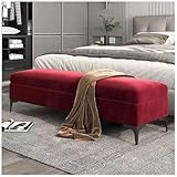 Luxuriöse, gepolsterte rechteckige Sitzbank mit reichlich Stauraum für Wohnzimmer, 119,4 x 40,6 x 40,6 cm, stilvolle Möbelnizer, Heimdekor-Lösung