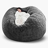Luxuriöser Sitzsack aus Kunstfell, flauschiger Lounge-Sessel für Erwachsene, Raumdekoration, gemütliches Wohnzimmer, Sitzsack (ohne Füllung)