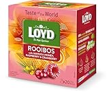 LOYD® Rooibos Tee Manuka Himbeer Cranberry - 1 Box - 20 Teebeutel - 34 g - Taste Of The World Tea Honey Raspberry Cranberry - Hochwertige Mischung Aus Tee Teesorten - Cay Vegan Glutenfrei