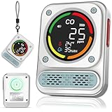Tragbarer Kohlenmonoxid Melder, 3-in-1 wiederaufladbarer CO Melder mit 10-Jahre-Sensorlebensdauer, 200 Stunden Arbeitszeit für Reisen Camping, Zelt, Wohnmobil, Wohnmobil, Zuhause, Küche