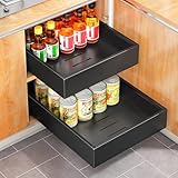 SAYZH Teleskopschublade, Ausziehbare Schubladen-Aufbewahrungsregale für Küchenschränke, Ausziehbare Ausziehbare Schublade (43Tiefe x 25Breite x 9Höhe cm), Kein Bohren und Nageln Erforderlich