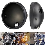 Gokelomg 7 Motorrad Retro LED Scheinwerfer Basis in Schwarz