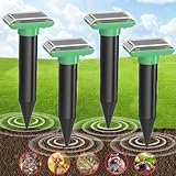 Solar Ultraschall Maulwurf Vertreiber, Maulwurf Vertreiber Testsieger, 4 Stück Maulwurfschreck, IP66 Wasserdichter Maulwurf Vertreiben für Abwehr von Wühlmaus Vertreiben und Erdhörnchen in Rasen