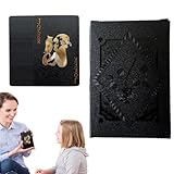 Folienkartenspiel, Set mit 54 schwarzen Folien-Pokerkarten mit Rosenmuster, Entspannungsspielzeug für Zusammenkünfte, Familieninteraktion, Gesellschaftsspiele, Gruppenaktivitäten