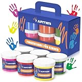 7 Artists 6er Gouache Kinder Malset, Fingermalfarben für Kinder Ungiftig 6 x 60ml - Auswaschbare Fingerfarben Kinder Ungiftig | Fingerfarben für Kinder Malen ab 1 Jahr | Malen für Kinder
