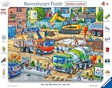 Ravensburger Kinderpuzzle - 05142 Auf der Baustelle ist was los! - Rahmenpuzzle für Kinder ab 4 Jahren, mit 24 Teilen