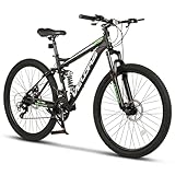 ZUKKA Gabelfederung 26 Zoll Mountainbike MTB Fahrräder für Jungen Mädchen Damen und Herren Scheibenbremse vorne und hinten 21 Gang Schaltung,17 Zoll Stahlrahmen
