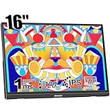 Akntzcs Portable Monitor 16 Zoll 120Hz Tragbarer Gaming Monitor FHD 1920x1200P IPS Bildschirm, HDR USB-C Monitor für PS4/PS5/Ras pi/Switch/Xbox