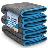 LICARGO Mikrofasertücher Auto 3 Stück 600 GSM 40x40 - saugstark & weich - Poliertuch Auto Lackpflege Microfasertuch Autopflege, Auto Mikrofasertuch & Trockentuch Auto - Mikrofaser Poliertücher