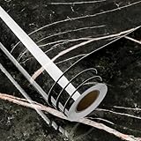FunStick Schwarze Marmor Klebefolie für Arbeitsplatte Küche Marmor Tapete Schwarz Rosa Selbstklebende Folie Marmor Rosa Weiß Möbelfolie Arbeitsplatte Marmoroptik Folie Schrank Schwarz Rosa 30CM×5M