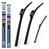 alca Germany für VW Polo 2009-2016 3x Scheibenwischer Wischerblätter Super Flach Vorne Hinten 24'16' ST 11'G ASF2416ST11G