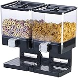 Rosenstein & Söhne Müslispender: Doppel-Spender für Cerealien & Snacks, 33,5 x 30,5 x 16,5 cm, schwarz (Cornflakes Spender, Doppel-Müslispender, Frischhaltedosen)
