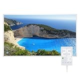 Hocosyme Infrarotheizung Bild 600W, 1-3 Min auf Betriebstemperatur bis 120 Grad - Kann an der Wandmontage, Deckenmontage - Geeignet für Schlafzimmer, Büro, Badezimmer- mit Touch Thermostat - Küste.