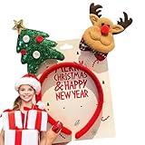 Misaakoeq Süße Weihnachtsstirnbänder,Niedliche Weihnachtsstirnbänder für Mädchen, Weihnachtskostüm-Kopfbedeckung, Mädchen-Foto-Requisite, Stirnbänder für Weihnachtsfeiern, als Urlaubsdekoration
