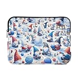 Laptophülle, Schneemann-Zwerge, blau, stoßfest, schützende Notebook-Hülle, strapazierfähige Computer-Tragetasche, 38,1-39,6 cm (15-15,6