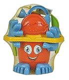 Simba 107113021 - Eimergarnitur mit Füßen, Sandspielzeug, Sandkasten, Wasserspielzeug, 11 Teile, Rechen, Gießer, Schaufel, 15cm, es Wird nur EIN Artikel geliefert