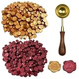 600 Article Cire A Siegelwachs Rot Gold Wachssiegel Siegelwachs Set Achteckige Form Geeignet Für Briefmarken Umschläge Einladungen Grußkarten Weinverpackungen Und Geschenkpapier 1 Wachsschmelzlöffel