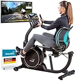 Skandika Liege-Ergometer Cykling P8-H Comfort | Heimtrainer Fahrrad mit LCD Display, Magnetbremse, 16 Widerstandsstufen, bis 120 kg und 195 cm, Bluetooth, App-Konnektivität | Fitnessbike für zuhause