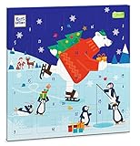 RITTER SPORT Quadrat Adventskalender, 347 g, bunter Weihnachtskalender mit 24 Schokoladenstücken in 8 leckeren Sorten, versüßt (Kindern) das Warten auf Weihnachten