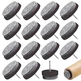 60 Stück Filzgleiter Stuhl, Filzgleiter Nagel, Schrauben Profi Möbelgleiter, Stuhlgleiter Filz zum Nageln für Laminat Parkett Sessel - Ø 22 mm, 5mm Dicke