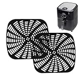 Kioriur Wiederverwendbare Luftfritteuseneinsätze | 2 Quadratische Air Fryer-Einlagen Für Ninja Ag301 Foodi, Antihaft-Silikon-Pad