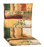 Beo® Gartenstuhlauflagen Glasgow | Waschbar & Atmungsaktiv | 100x48 cm Niedriglehner Sitzkissen Outdoor | Made in EU | Öko-Tex Standard | UV-beständig | 5 cm Polsterung | grün, gelb, beige