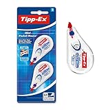 Tipp-Ex Korrekturroller Mini Pocket Mouse, 6m x 5mm, 2er Pack, Ideal für das Büro, das Home Office oder die Schule