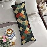 Seitenschläferkissen Bezug 40 x 145 Modern SeitenschläferKissenbezug Geometrie Kissenbezug 40x145 cm mit Unsichtbarer Reißverschluss, Kissenbezüge Deko Schlafzimmer, KopfKissenbezug, Geschenke O-1690