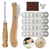Bäckermesser, 2 Stück Brot Lahm Scoring Tool Set, Edelstahl Holzgriff Set, Teigmesser Baguettemesser mit 20 Rasierklinge Gebogene Brotmesser Ritzmesser für DIY Brotteig Muster Schneide Werkzeug