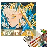 Générique Outline Markers, Pastellfarben, 12 Farben, 13 x 16 x 3,5 cm, niedlich, hochpigmentiert, Acryl, für Teenager, Mädchen, Weihnachten, Geburtstag, Kunsthandwerk