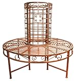 Garden Pleasure 950251 Baumbank aus Metall, pulverbeschichtet in bronzefarbener Rostoptik, rund