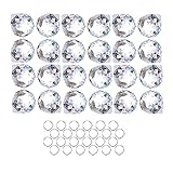 24 Pack Kristalle zum aufhängen,20mm Kristall Prisma Sonnenscheinfänger, Kristalle Als Dekoration,Bunte Kristall Regenbogen,Kristalle zum Aufhängen Kronleuchter,Feng Shui Sonnenfänger Kristall (Clear)