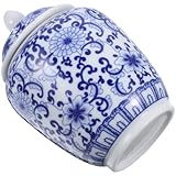 NOLITOY Keramik Teedose Vintage Stil Luftdichter Vorratsbehälter für Losen Tee und Gewürze Feuchtigkeitsgeschützt Retro Chinesische Aufbewahrungsbox für Küche und Tischdekoration