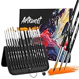 15-teiliges Acryl-Pinsel-Set, Pinselset für Acrylfarben, Premium Nylon Acrylfarben Pinsel, Malerei Ölfarben Brush Set, für Acryl, Aquarell, Öl, Gouache, Steinmalerei, kein Haarausfall, Acrylpinsel