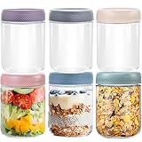 Aphorya 6 Stück 500 ml Leicht Einmachgläser, Overnight Oats Gläser mit luftdichtem Schraubdeckel, Meal Prep Gläser für Marmelade, Einlegen, Einmachen, Konservieren und Mahlzeitenvorbereitung