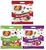 Jelly Belly Mix - 20 Flavours Mix mit den beliebtesten Sorten, Fruit Mix und Sours - Jelly Beans (3 x 70g)
