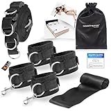 Liebesfreunde® Bondage-Set Bett Fesseln Sex-Spielzeug für Paare I Extrem stabiles BDSM Fesselset mit Bettfesseln, Handschellen, Augenbinde