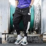 Spritumn Chinesische Forget Paste Herren Cargohose aus Baumwolle gewaschen M Schwarz