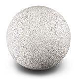 trendlights24 Stone IP65 Kugelleuchte für Garten - 20 cm Kugel Außenleuchte Naturstein Optik - für E27 230V - Winterfest - Erdspieße - außen