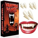 Halloween Vampir Zähne Erwachsene Kinder: Vampirzähne Halloween Vampir Schminke Cosplay Kostüm Accessoires Damen Herren Vampirgebiss, Vampire Teeth Fangs Horror Werwolf Zähne Eckzähne Fangzähne Kleber